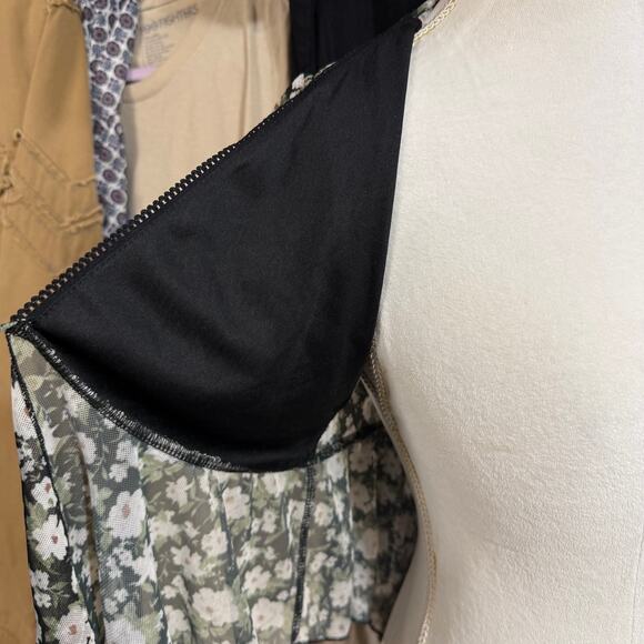 Full Tilt L Tie Floral‎ Top Fairy Whimsygoth Summer Sheer Mesh Festival Party - Picture 4 of 11